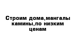 Строим дома,мангалы камины,по низким ценам